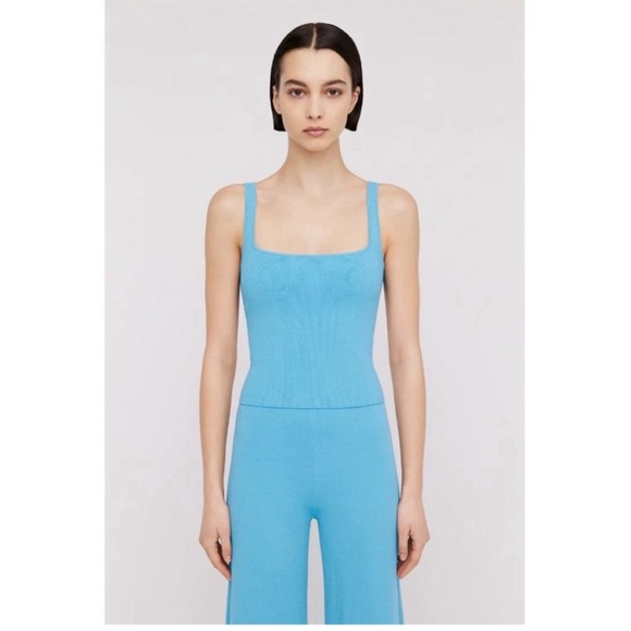 Scanlan Theodore Pants - Scanlan Theodore Sky Blue 2 piece Crepe Set Size Medium